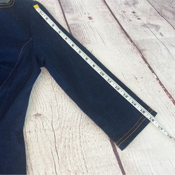 Vintage 90s Denim Mini Dress Navy Blue Size Medium - Picture 8 of 11